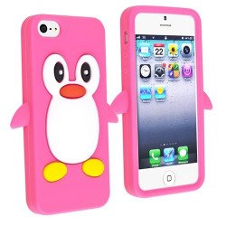 iPhone 5 3D Penguin Case (Hot Pink)